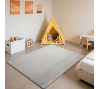 SETHEPACE 3CM Thick Baby Crawling Mat, Soft Silver Grey Rugs Living Room 180x200 CM, Mellow Mat, Short Pile Rugs for bedroom, Kids Room, Nursery, Baby Play Mat with Non-slip Backing