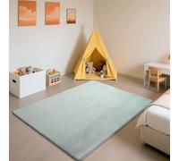 SETHEPACE 3CM Thick Baby Crawling Mat, Soft Sky Blue Rugs Living Room 150x200 CM, Mellow Mat, Short Pile Rugs for bedroom, Kids Room, Nursery, Baby Play Mat with Non-slip Backing