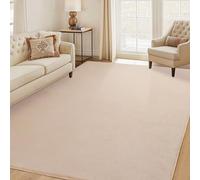 SETHEPACE Soft Coral Velvet Area Rugs Living Room 120×160 CM, Short Pile Rug for Bedroom, Nursery, Kid's Room, Light Camel Rug with Non-slip Backing