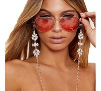 Sethexy Boho Sunglasses Chain Crystal Face Mask Chain Women Rhinestone Glasses Chain Fashion Accessories for Sunglasses and Face Masks