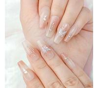 Sethexy Cat's Eye Handmade Press On Nails Medium Length Trapezoid Gradient Fake Nails Glitter Rhinestone 10 PCS Complete art Fake nails Glitter Crystals Fake Nail for Women and Girls (pink1, L)