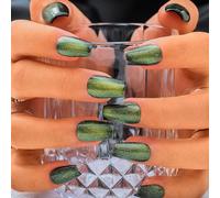 Sethexy Short Coffin Handmade Press On Nails French Pink Tip Fake Nails 3D Rhinestone Acrylic False Nails Glossy Salon Stick On Nail for Women and Girls 10PCS (11)