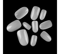 Sethexy Short Oval False Nails 500Pcs 10Sizes Full Cover Art Acrylic Nail Tips for Art Nail Design (Natural)