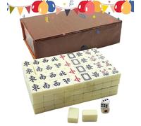 SetmahjongChinese, Mini Funny Portable with Case - Mahjong Set Portable Classic Cards Set Offers A Compact and Interactive Way to Enjoy Traditional Chinese Game