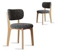 Setof4MidCenturyModernVelvetDiningChairsThickFlannelFabricComfortableIntegratedSpongeCushionStylishNoArmrestsWoodChairsforKitchen&DiningRoomBlack+Wood
