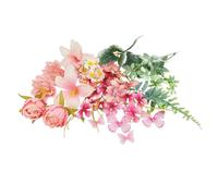 SETOFI Artificial Flowers for Decoration, 25Pcs Pink Flowers Artificial Leaves Faux Flowers for Cake Wedding Bouquet DIY, Party, Garden Decoration