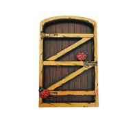 SETOFI Fairy Door, Wooden Fairy Doors Elf Door Miniature Wood Doors for Garden Yard Trees Ornaments (D)