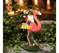SETOLATER Garden gnome and Flamingo Solar Garden Statue Perfect Birthday & Mom Gifts, Flamingo Gifts for Women Pink Flamingo Decor for Home and Garden Outdoor Decoration