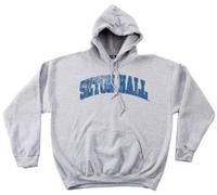 Seton Hall Pirates 50/50 Blended 8-Ounce Vintage Arch Hooded Sweatshirt, X-Large, Sport Grey