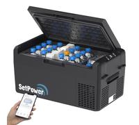 Setpower 12V Refrigerator 21 Quart Portable Freezer 50 Hours Keep Cool,Electric Cooler for Vehicles Car Refrigerator 12V Portable Fridge for Car Camping Truck Van RV SUV Road Trip Travel RF20