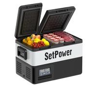 Setpower PT35 Car Refrigerator with AC Adapter,35L Dual Zone Portable Freezer,12 Volt Refrigerator Electric Cooler for Car camping, RV,Truck,Vehicles,Travel and Home Use,12/24V DC & 110/240V AC,0℉-50℉