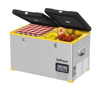 Setpower RV65D Electric Cooler, 68QT/65L Dual Zone Portable Refrigerator for Car, 12v Fridge Freezer, Car Cooler Plug In, 0℉-50℉, DC 12/24V, AC 110/240V, for Camping, Traveling, Road Trip