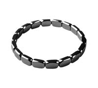 SETRON 2PCS Hematite Bracelet Black Square Bead Stretch Bracelet Unisex Style Natural Stones Handmade Bracelets for Mens Inspirational Jewellery Gifts (Black)
