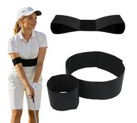 SETRON Golf Swing Trainer Aid Belt, Arm Body Rotation Correction Band Black 2PC Slider Golf Aid for Home Workouts Court Training Beginners