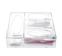 SETROVIC Acrylic Food Bag Storage Organizer, Acrylic Kitchen Drawer Bag Box Holder For Gallon Quart Sandwich And Snack, Compatible With Variety Size Bags Dispenser
