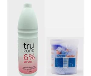 Sets Of Tru zone Cream Peroxide 6% 1000ml & Rapid Blue Hair Bleach 500G