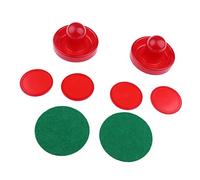 Sets of Two Air Hockey Pushers Strikers Goalies Plus Four Pucks S Red
