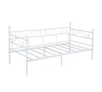 Setsail 3ft Metal Bed Frame Day Bed | Living Room Children Guest Room | Single Bed Sofa Bed | Fits 90x190 cm Mattress | White