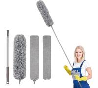 SetSail Dusters for Cleaning, 100-inch Extra-Long Floor Duster with Extension Pole Bendable Microfiber Head Washable Ceiling Fan Cleaner Duster for High Ceilings, Furniture