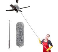 SetSail Extra-Long Dusters with Extension Pole 110-inch for Cleaning, Bendable Microfiber Head Washable Ceiling Fan Duster for High Ceilings, Furniture