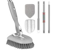 SetSail Tile Tub Scrubber Brush 3-in-1 Shower Scrubber with Adjustable Long Handle Shower Cleaner Brush