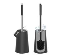 SetSail Toilet Bowl Brush and Holder for Bathroom Cleaning, Black, 2 Pack | Stainless Steel Handle,Durable Scrubbing Bristles,Splash-Proof Design,Compact Size,360°Deep Cleaning