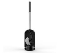 SetSail Toilet Brush and Holder, Compact Size Curved for Bathroom, black | Semi-sealed Base,Ventilated and Drip-proof,Stainless Steel Handle,Durable Scrubbing Bristles,360°Deep Cleaning