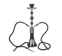 SETSCZY Shisha Hookah Cafe Style Genuine Egyptian, Hookah Set Large Double Pipe, Glass Hookah Set Large Arabic Double Hookah, Suitable for Families, Foreign Hotels, Bars, Clubs, Hotels,Black