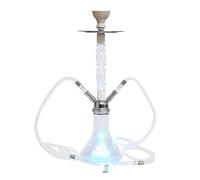 SETSCZY Shisha LED hookah for smoking, modern 55 cm acrylic hookah Narghile Vase with silicone bowl for hookah and colorful LED lights oriental decorative hookahs, suitable