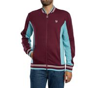 FILA Men's Settanta Baseball Track Jacket, Fig/Milky Blue/Gardenia, M