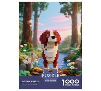 Setter 1000 Pieces Jigsaw Puzzles Cute Pets Jigsaw Puzzles for Kids Staycation Kill Time Wall Decoration Educational Games Gifts Age 14+ ForAdults 38x26cm/1000pcs