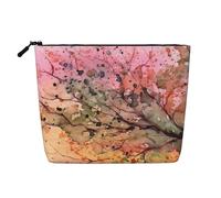 Setting Sun and Lonely Boat Fake Hemp Faux Hemp Makeup Travel Bag Cosmetic Bag for Women and Girls