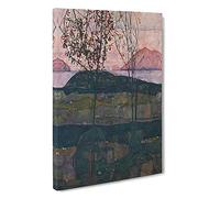 Setting Sun By Egon Schiele Canvas Print | Gallery Wrapped 30mm Frame Wall Art | 30x20 inches | Ready to Hang | Classic Picture | Living Room Bedroom Lounge Office