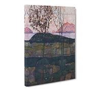 Setting Sun By Egon Schiele Canvas Print | Gallery Wrapped 30mm Frame Wall Art | 30x20 inches | Ready to Hang | Classic Picture | Living Room Bedroom Lounge Office