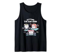 Setting The Bar High- Funny Workout Sushi Lifting Weights Tank Top