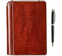 SETTINI® Classic Lined Journal - Writing Gift Set - Hardcover Vegan Leather, Unique Pen Holder, 192 Pages, 16 x 21.3 cm - Includes Pen & Gift Box - Journal for Men