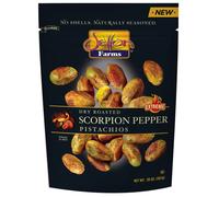 Setton Farms Pistachios, Scorpion Pepper, Extreme Flavour, Pistachios, Naturally Spiced, Dry Roasted, Clam Free Pistachios, GMO Free Project Verified, Gluten Free, Vegan, Kosher,