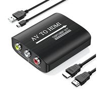 Setuact AV to HDMI Converter with HDMI Cable,RCA to HDMI Converter for PS1,PS2,PS3,Xbox,N64,WII,SNES,VHS,VCR,Blue-Ray DVD Players,STB