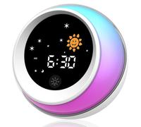 Seucasu Kids Alarm Clock, Sleep Training Grow Clock with Sun & Star, Sound Machine, Nap Timer for Toddlers, Child