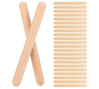 SEUICYNE Pack of 24 Wooden Claves Rhythm Sticks Tonewood Instrument Chimes Wooden Tonewoods for Music Lessons, Bands, Musician Gifts - 20 cm Wood