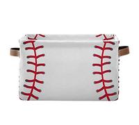 SEULIFE Abstract Baseball Sport Pattern Foldable Storage Basket, Large Collapsible Organizer Storage Bin Cube Toys Storage Boxes with Handles for Bathroom Kids Nursery Closet Storage, 1 Pack