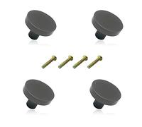 Seully 4 Pcs Zinc Alloy Round Single Hole Handle,Cupboard Door Round Handle Knob with Screws,Home Decorating for Wardrobe Door,Cabinet Doors and Home Decorating(25mm*32mm)