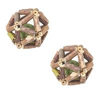 Seully Cat Toy, 2pcs Mint Ball, Natural Wood, Catnip, Teeth Cleaning, Interactive, Dental Hygiene, All Breed Sizes