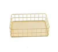 Seully Gold Storage Basket,Desktop Finishing Wrought Iron ,Metal Wire Fruit Storage Basket,Toiletries /Multi Purpose Desktop Storage for Office,Bedroom