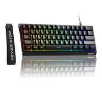 SEUNKWANG EWEADN F61 60% Gaming Keyboard Wired, RGB Backlit Membrane Gaming Keyboard with PBT Keycaps, Compact Design, Lanyard Wired Keyboard for Mac/Win-Black