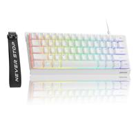 SEUNKWANG EWEADN F61 60% Gaming Keyboard Wired, RGB Backlit Membrane Gaming Keyboard with PBT Keycaps, Compact Design, Lanyard Wired Keyboard for Mac/Win-White