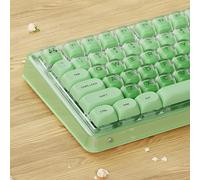 SEUNKWANG EWEADN Foundation PBT Keycaps, Jelly MOA Profile Keycap, 132 Keys Cute Custom Keycaps for Mechanical Keyboard with Cherry/Gateron MX Switches-Green