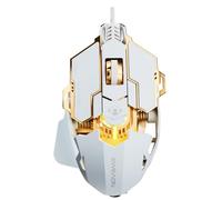 SEUNKWANG EWEADN G5 Wired Gaming Mouse, Ergonomic RGB Computer Mouse, 12800 Adjustable DPI, 9 Programmable Macro Buttons with Rapid Fire Key Compatible for PC/Laptop/Windows-White