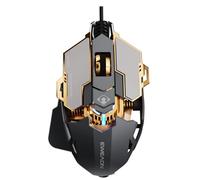 SEUNKWANG EWEADN G5 Wired Gaming Mouse, Ergonomic RGB Computer Mouse, 12800 Adjustable DPI, 9 Programmable Macro Buttons with Rapid Fire Key Compatible for PC/Laptop/Windows-Grey