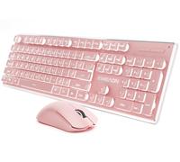 SEUNKWANG EWEADN V3 Wireless Keyboard and Mouse Single Backlit Metal Panel Bluetooth/2.4G Rechargeable Keyboard and Mouse Combo Silent Illuminated Full Size Cute Keyboards